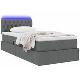  LED krevet za pohranu s madracem Tamnosiva 100 x 200 cm Tkanina | shoptok.hr