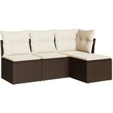  4-dijelni set vrtnih sofa od poliratana s jastucima smeđi | shoptok.hr