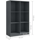 Ormarić za knjige sivi 70 x 33 x 110 cm od masivne borovine | shoptok.hr