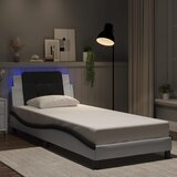  Okvir kreveta s LED-om bez madraca Zadar bijelo-crni 90x190 cm | shoptok.hr