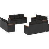  12-dijelni set vrtnih sofa od poliratana s jastucima crni | shoptok.hr