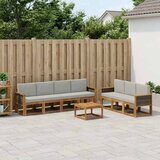  Set vanjskih sofa 7 kom. Prirodna i svjetlosiva | shoptok.hr
