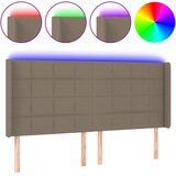  LED uzglavlje smeđesivo 203 x 16 x 118/128 cm od tkanine | shoptok.hr