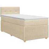  Boxspring krevet s madracem Krem 90 x 190 cm Tkanina Slike