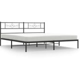 Metalni okvir za krevet s uzglavljem crni 200x200 cm | shoptok.hr