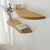Kalune Design Police u setu 2 kom od punog hrasta u prirodnoj boji 100 cm Wavy – | shoptok.hr