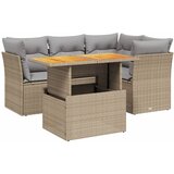 Maison Chic Seti vrtnega pohištva - Vrtna garnitura - Vrtni pohištvo set 5-delna z blazinami bež poli ratan, (21817162) | Shoptok.si