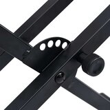 vidaXL Stalak za klavijature s dvostrukim nosačem i X-okvirom crni | shoptok.hr