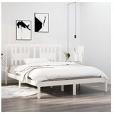  Posteljni okvir bel iz trdne borovine 140x200 cm | Shoptok.si