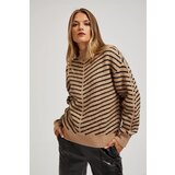 Marisse Beige And Black Striped Sweater Cene