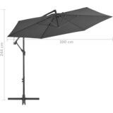  Konzolni vrtni suncobran s aluminijskim stupom 300 cm antracit | shoptok.hr