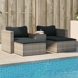 Maison Chic Seti vrtnega pohištva - Vrtna garnitura - Vrtni pohištvo set 5-delna z blazinami poli ratan/akacija, (21815252) | Shoptok.si
