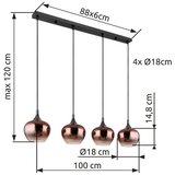 Globo VISEČA SVETILKA MAXY 100/18/120 cm E27 | Shoptok.si