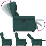  Naslonjač na podizanje od tkanine tamnozeleni | shoptok.hr