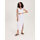 Reserved crop top z visokim deležem viskoze - bela | Shoptok.si