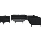 vidaXL Sedežna garnitura 3-delna črno blago | Shoptok.si