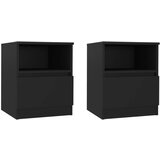 Furnova Nočna omarica 2 kosa črna 40x40x50 cm iverna plošča, (21927633) | Shoptok.si