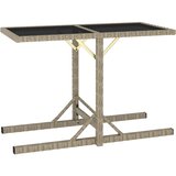 The Living Store Vrtni stol bež 110 x 53 x 72 cm stakleni i poliratan | shoptok.hr