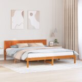  Vosak smeđi krevet Vosak smeđi Masivno drvo 200 x 200 cm | shoptok.hr