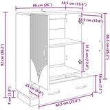  Strani šal s predalom Star les 66 x 34,5 x 92 cm Inženirski les, (5000217373) | Shoptok.si
