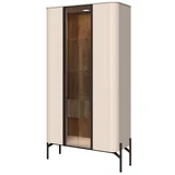 Vitrina Rondo V2KS/RO, 94x180x40cm, Bež