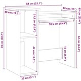vidaXL Radni stol s policama boja hrasta 84x40x78 cm drveni | shoptok.hr