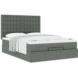vidaXL Otomanski posteljni okvir z vzmetnico siv 140x190 cm blago | Shoptok.si