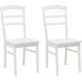  Stolac za blagovanje 2 pcs Bijelo Čvrsto drvo od gume | shoptok.hr