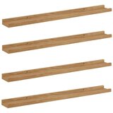  Polica na zidu 4 kom. Smeđa 80 x 9 x 3 cm Konstruirano drvo | shoptok.hr