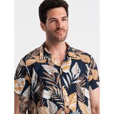 Ombre Viscose patterned men's short sleeve shirt - leaves OM-SHPS | shoptok.hr
