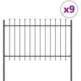  Vrtna Ograda 9 pcs Siva 15,3 x 1 m Čelik s prahom | shoptok.hr