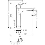 Hansgrohe 31518000 Focus 190 visoka armatura za umivalnik | Shoptok.si