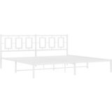  Metalni okvir za krevet s uzglavljem bijeli 200x200 cm | shoptok.hr