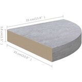  Kutna zidna polica siva boja betona 35 x 35 x 3 8 cm MDF | shoptok.hr
