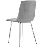 KARA stolica - svijetlosivi baršun / kromirane noge x 1 | shoptok.hr