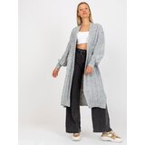 Fashion Hunters Gray maxi cardigan with braids RUE PARIS | shoptok.hr