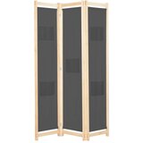 vidaXL Sobna pregrada s 3 panela od tkanine 120 x 170 x 4 cm siva | shoptok.hr