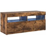  TV ormarić s LED svjetlima boja dimljenog hrasta 90x35x40 cm Smeđa | shoptok.hr