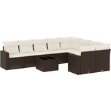 vidaXL 10-dijelni set vrtnih sofa od poliratana s jastucima smeđi | shoptok.hr