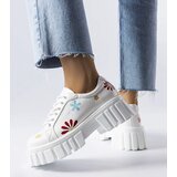 Gemre White loafers decorated with flowers Gemini | Shoptok.si