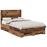  Okvir za krevet Staro drvo 120 x 190 cm Konstruirano drvo | shoptok.hr
