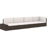  Modularni dvosjed od poliratana smeđi - Smeđa 1 2 x srednja sofa | shoptok.hr