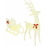  Reindeer vuče saonice Topla bijela 70 x 26 x 130 cm Akril | shoptok.hr