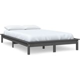  Posteljni okvir siv 120x190 cm trdna borovina 4FT, (20739375) | Shoptok.si