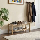  Polica za cipele s policom Prirodna 68 x 28 x 30 cm Bambus - 2 gume | shoptok.hr