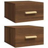 Furnova Stenska nočna omarica 2 kosa rjavi hrast 35x35x20 cm, (21927381) | Shoptok.si