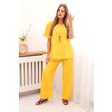 Kesi Włoski Women's set with a loose blouse and wide pants yellow | shoptok.hr