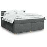 vidaXL Krevet s oprugama i madracem tamnosivi 200 x 200 cm od tkanine | shoptok.hr
