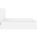 vidaXL Otomanski posteljni okvir z vzmetnicami bel 200x200cm um. usnje | Shoptok.si
