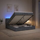  Krevet od pjene s madracem i LED-om Tamnosiva 200 x 200 cm | shoptok.hr